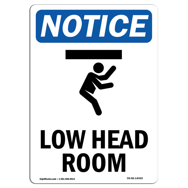 Signmission Low Head Room Sign With Symbol Wayfair 6826